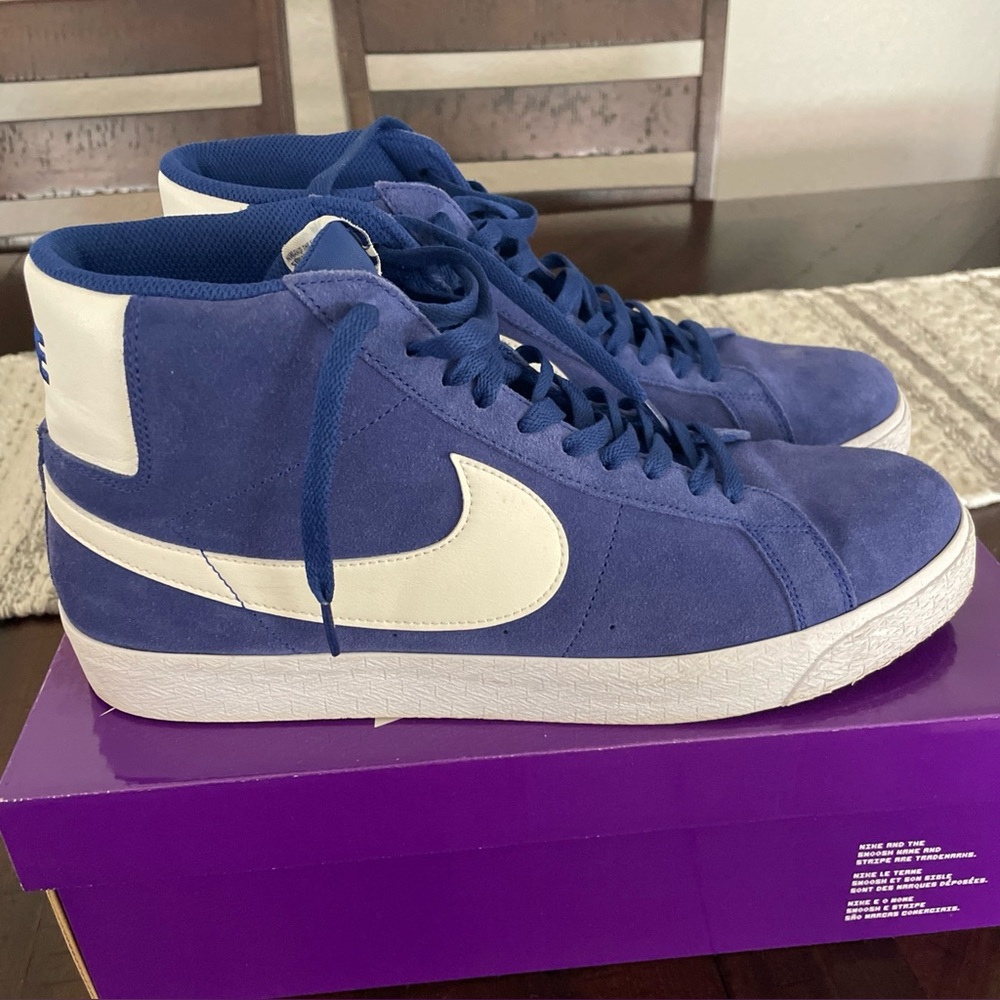 Nike SB Zoom Blazer Mid - Men's Size 13 White/Deep Royal Blue